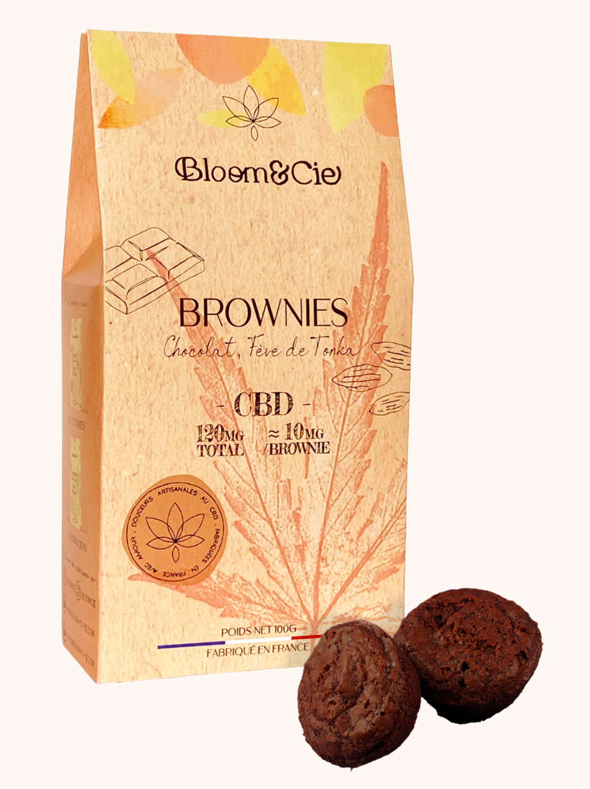 Brownies Chocolat, fève de Tonka & chanvre CBD – bloom-et-cie